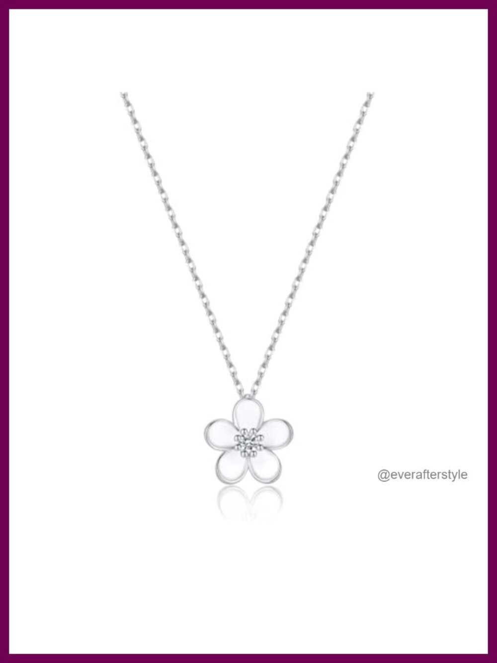 925 Sterling Silver Flower Choker Necklace Pendant Adjustable Chain